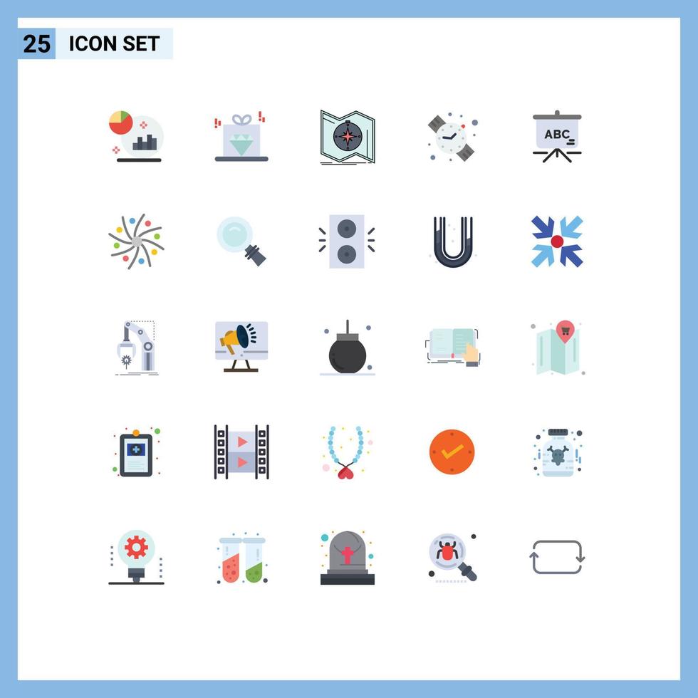 Set of 25 Modern UI Icons Symbols Signs for education hand watch direction watch navigation Editable Vector Design Elements