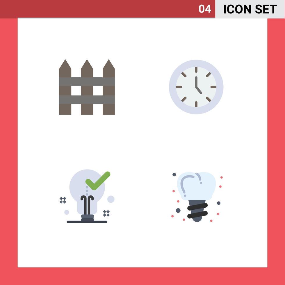 Flat Icon Pack of 4 Universal Symbols of barricade idea interior home appliances ok Editable Vector Design Elements