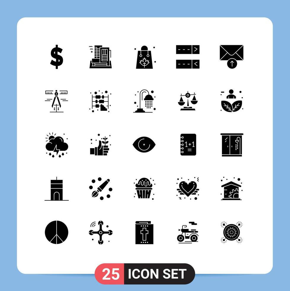 Pack of 25 Modern Solid Glyphs Signs and Symbols for Web Print Media such as message protect autumn password thanksgiving Editable Vector Design Elements