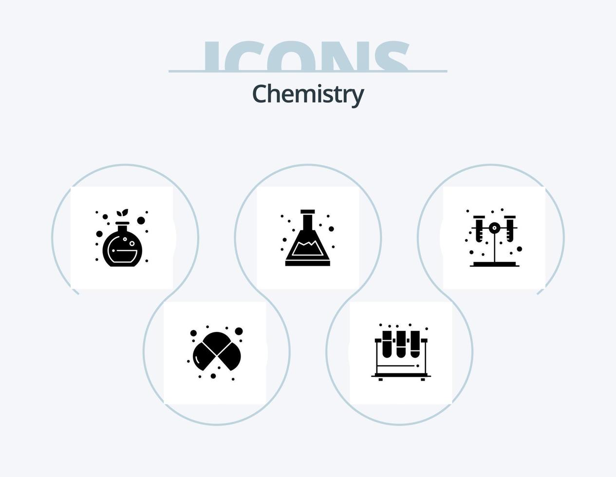 química glifo icono paquete 5 5 icono diseño. química. química. laboratorio. cubilete. verde química vector