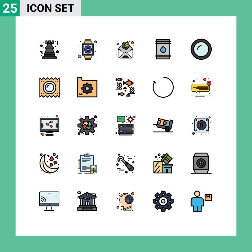 Set of 25 Modern UI Icons Symbols Signs for eco fuel settings oil email marketing Editable Vector Design Elements