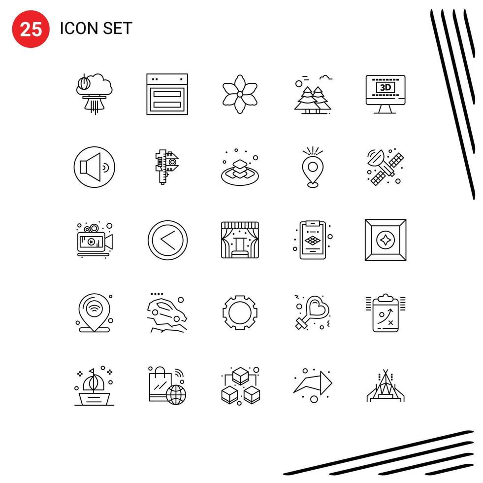 25 Thematic Vector Lines and Editable Symbols of scandinavia canada web arctic plant Editable Vector Design Elements