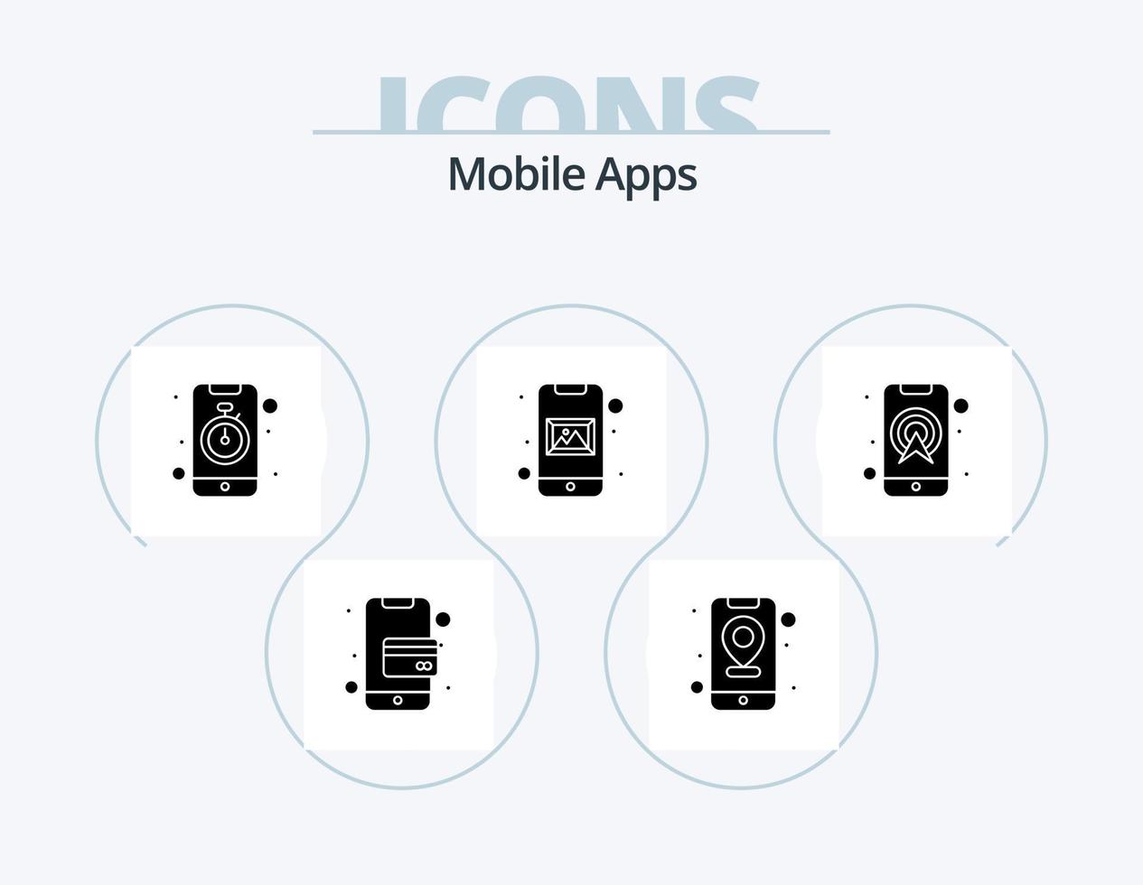 Mobile Apps Glyph Icon Pack 5 Icon Design. mobile. application. map. app. mobile vector