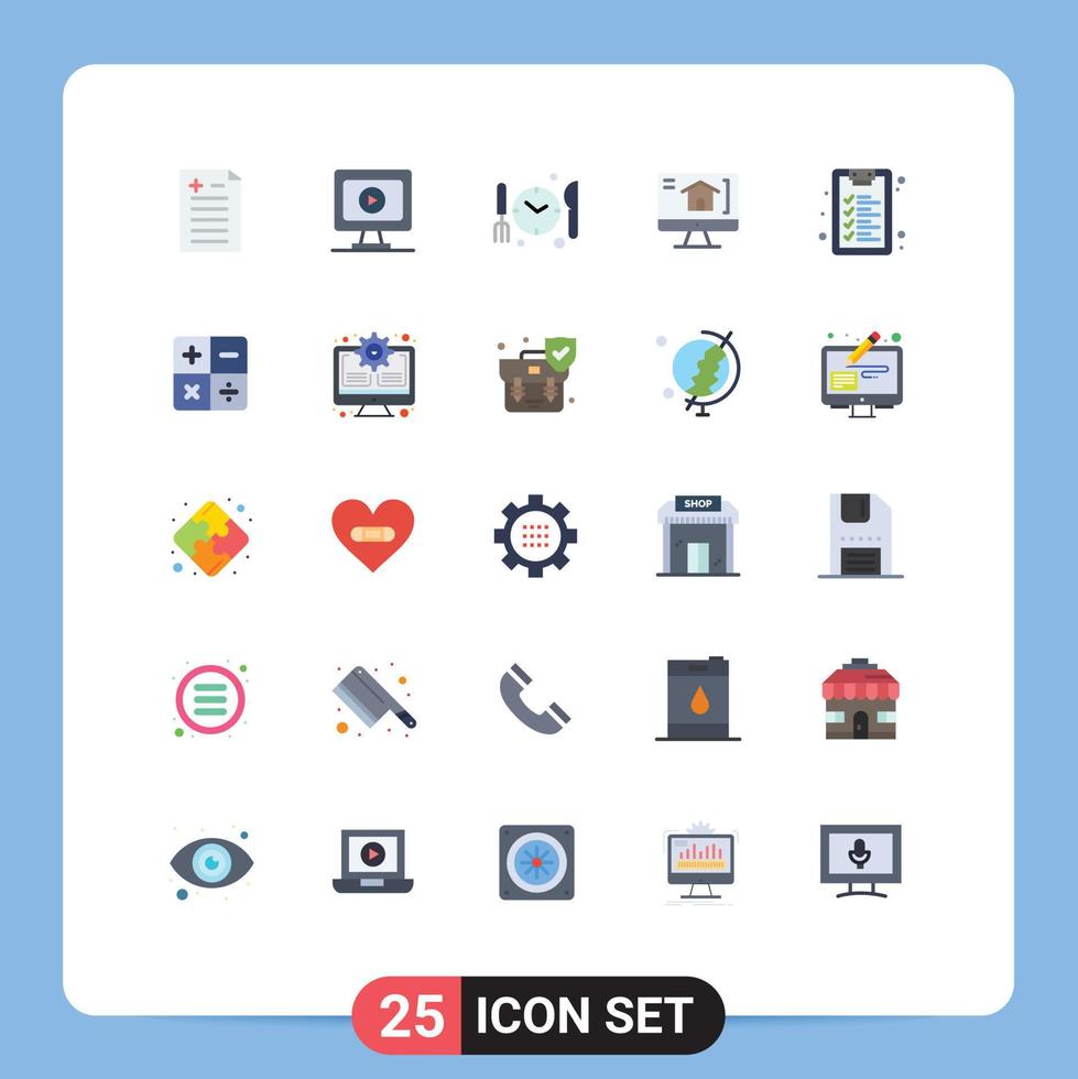 25 Creative Icons Modern Signs and Symbols of math calculate time learning checklist Editable Vector Design Elements