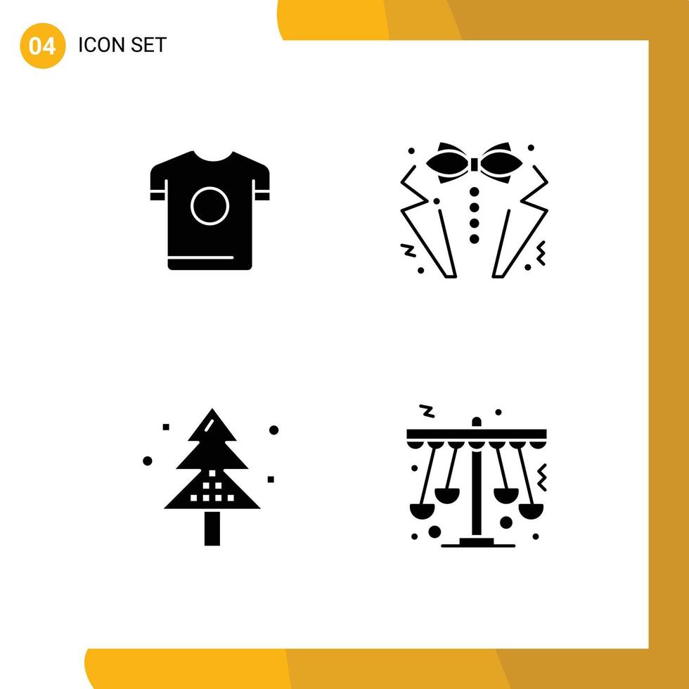 Set of 4 Modern UI Icons Symbols Signs for t shirt celebration spring love event Editable Vector Design Elements