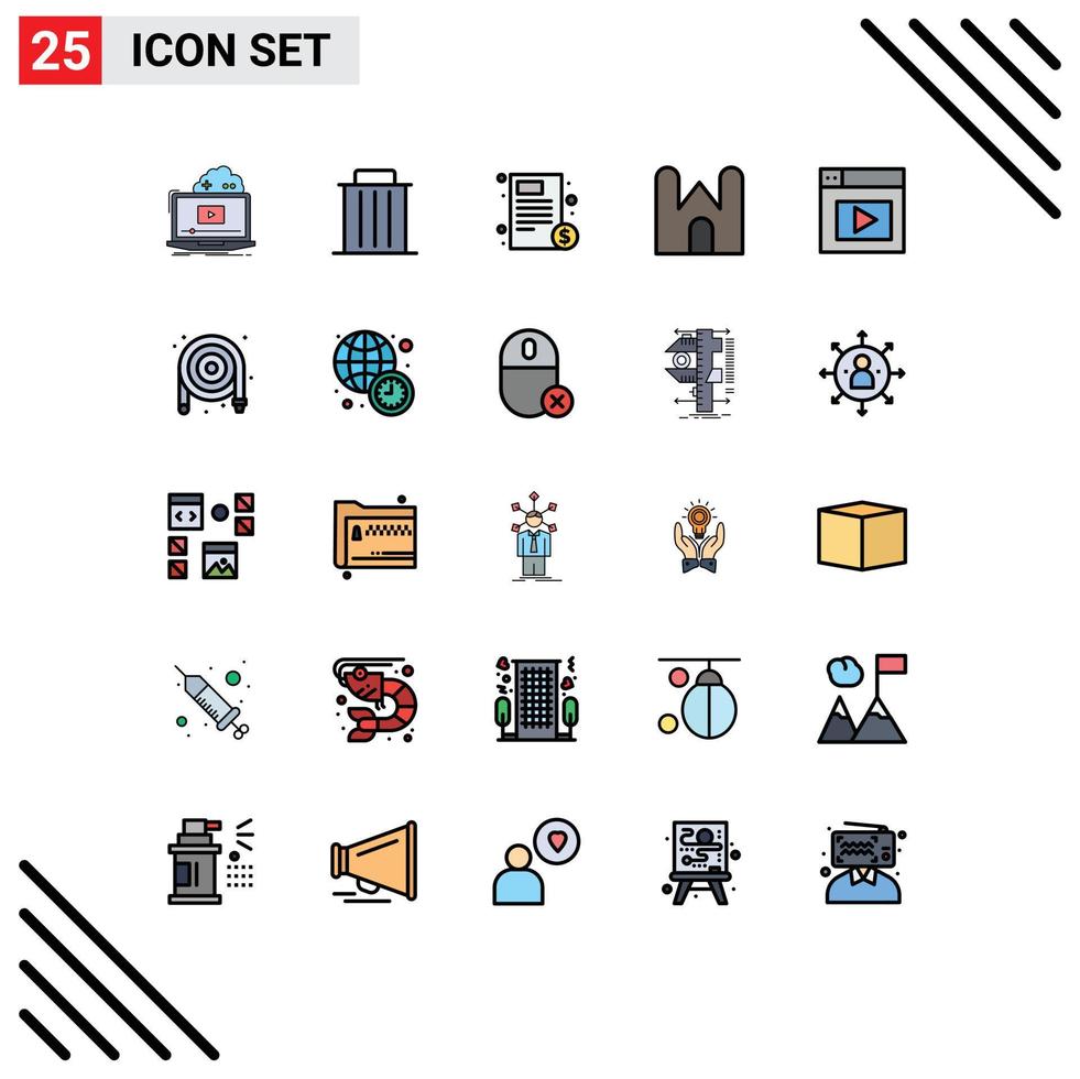 Set of 25 Modern UI Icons Symbols Signs for castle tower castle remove invoice healthcare Editable Vector Design Elements