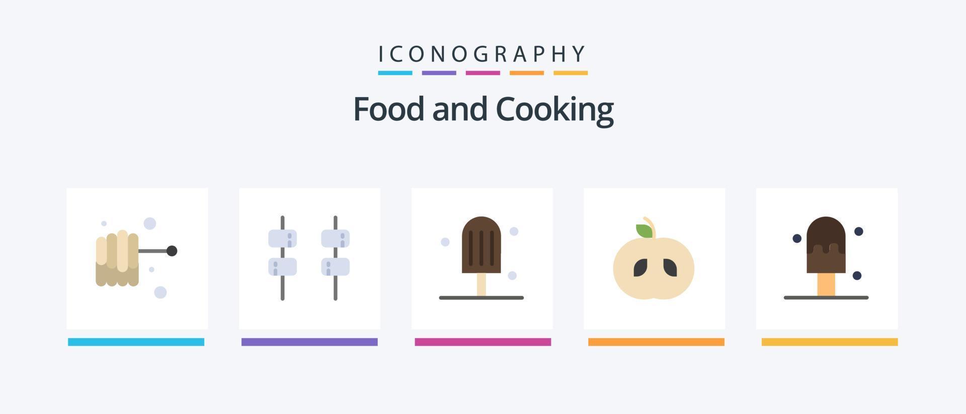 Food Flat 5 Icon Pack Including . apple. ice. Creative Icons Design vector