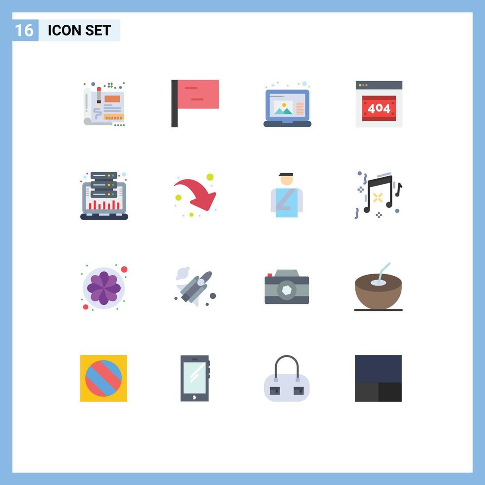 Stock Vector Icon Pack of 16 Line Signs and Symbols for statistic graph draw analysis http error Editable Pack of Creative Vector Design Elements