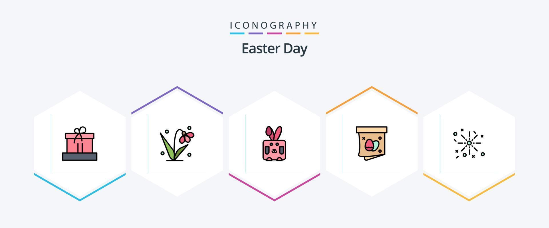 Easter 25 FilledLine icon pack including holiday. holiday. bynny. easter. egg vector