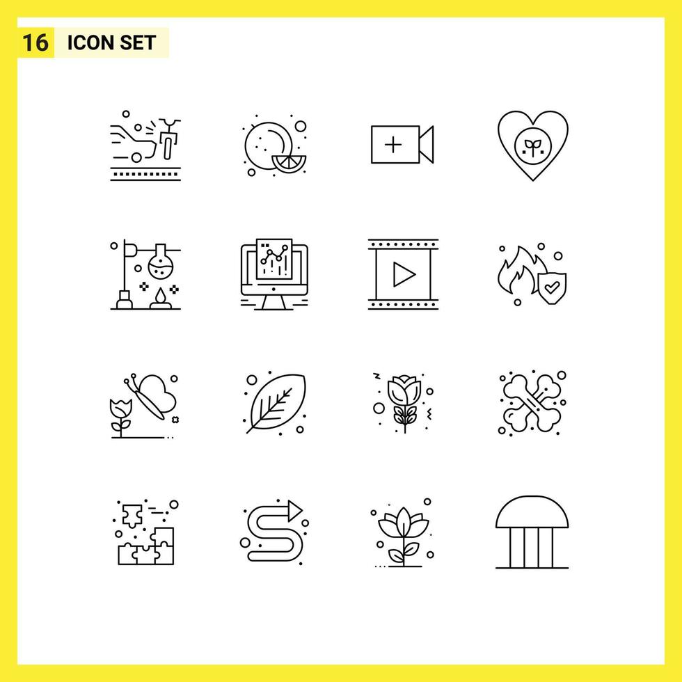16 Creative Icons Modern Signs and Symbols of experiment burner camera like favorite Editable Vector Design Elements