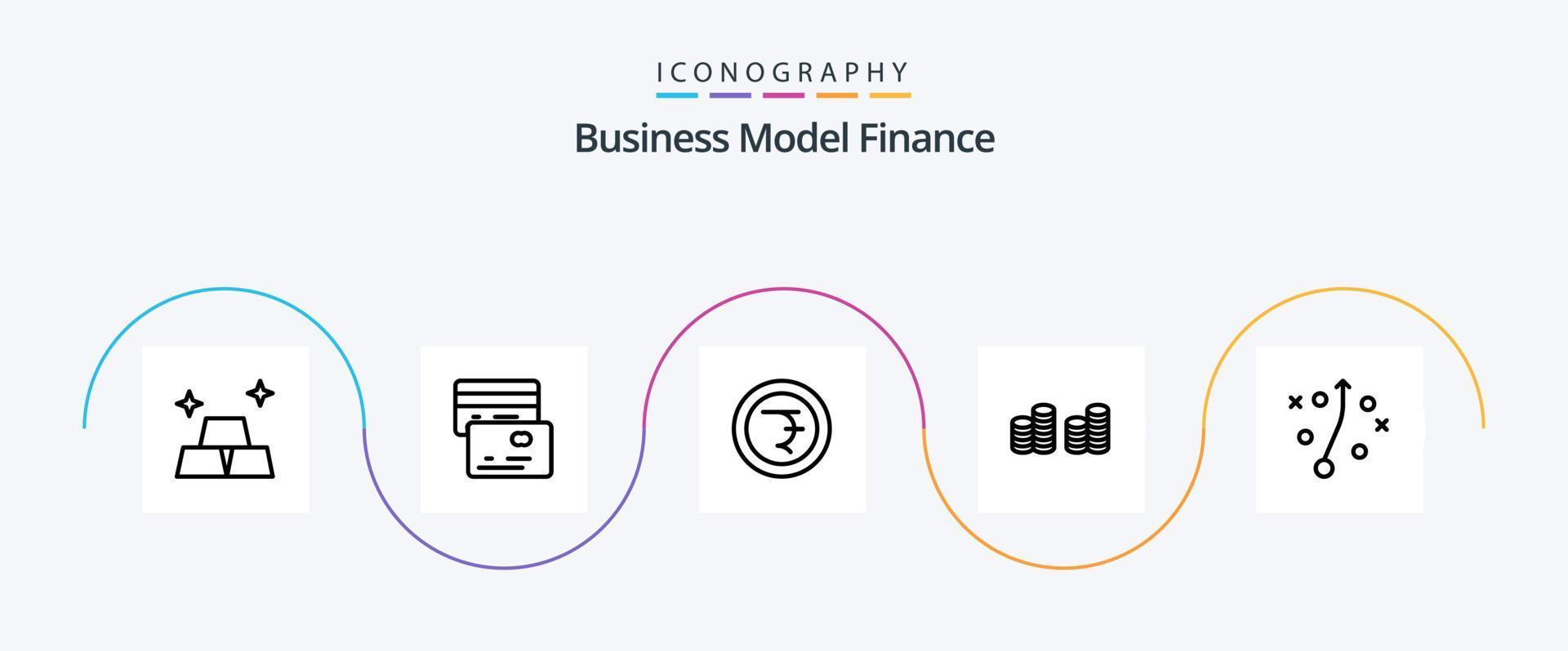 Finance Line 5 Icon Pack Including . rupee. strategy. management vector