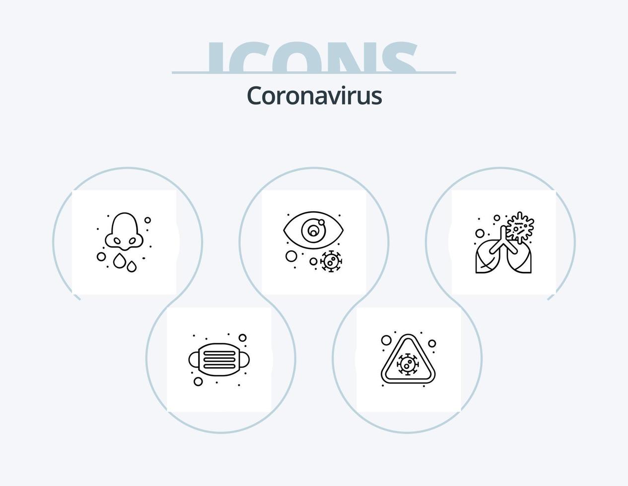 Coronavirus Line Icon Pack 5 Icon Design. safety. mask. virus. face. scientist vector