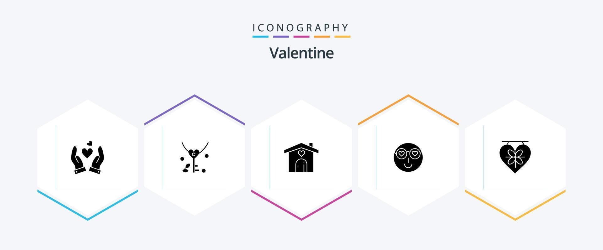 Valentine 25 Glyph icon pack including love. love. key. day. valentine vector