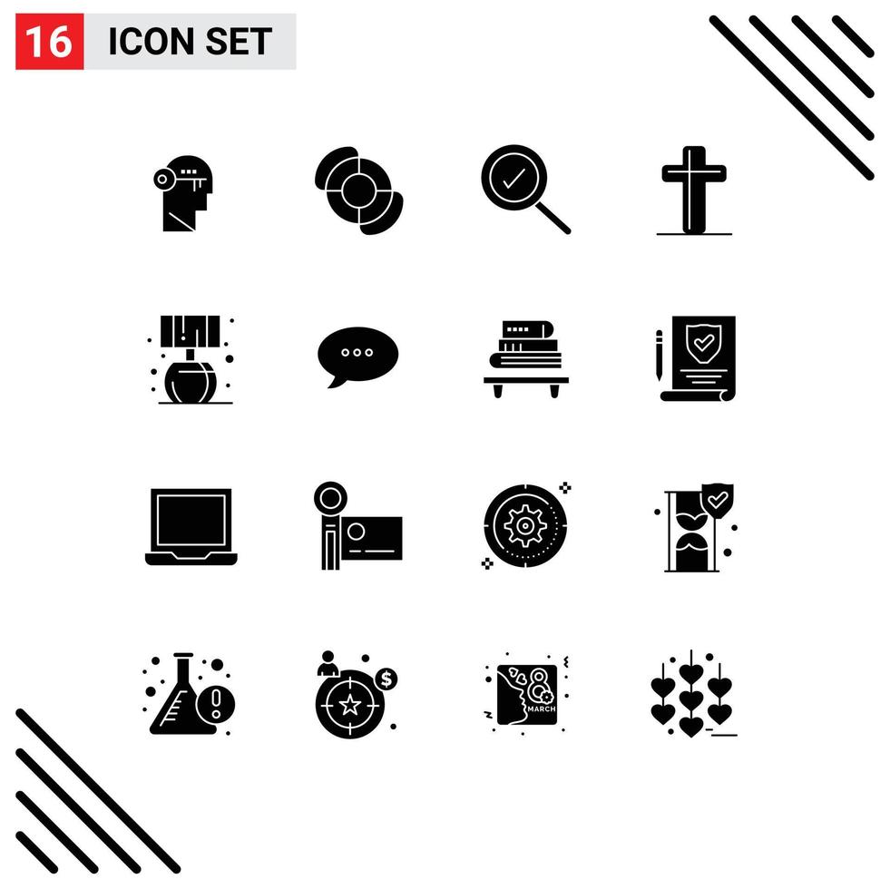 16 Universal Solid Glyph Signs Symbols of lump home complete easter christian Editable Vector Design Elements