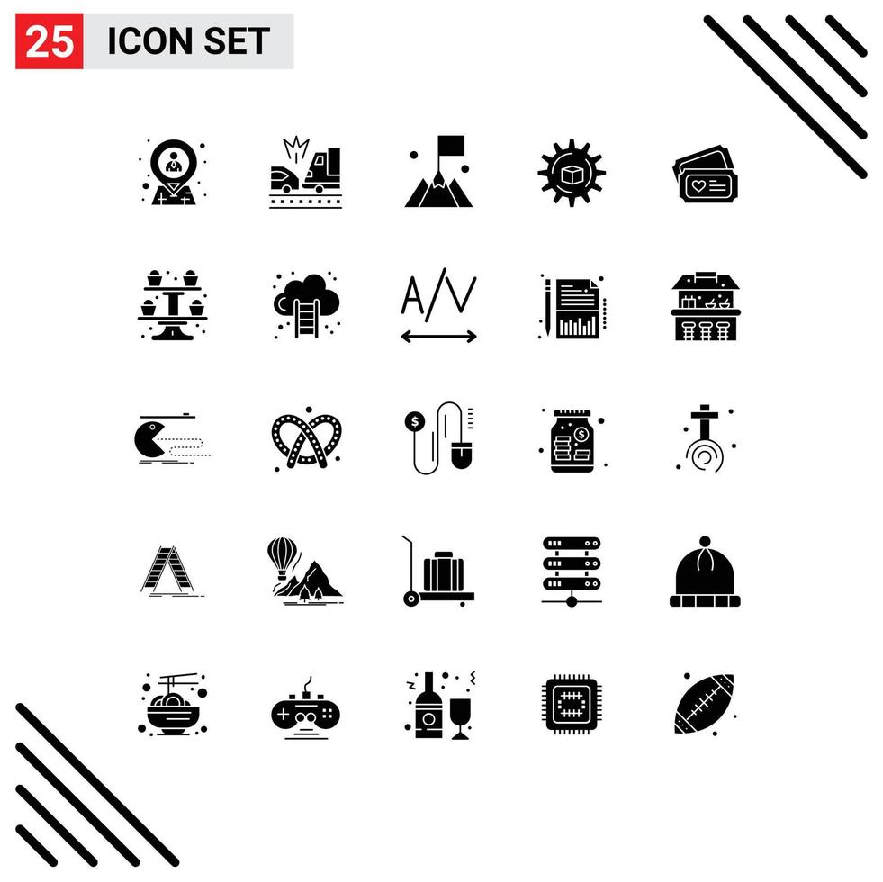 Stock Vector Icon Pack of 25 Line Signs and Symbols for tecket slustion truck data user Editable Vector Design Elements