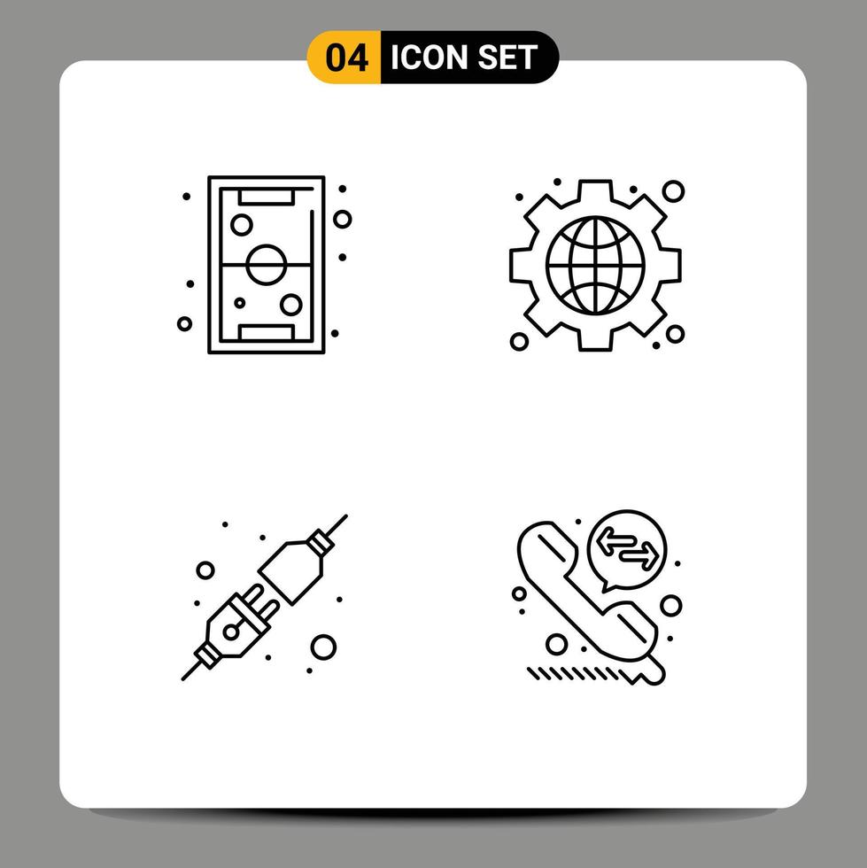 Group of 4 Filledline Flat Colors Signs and Symbols for fun connect play interface socket Editable Vector Design Elements