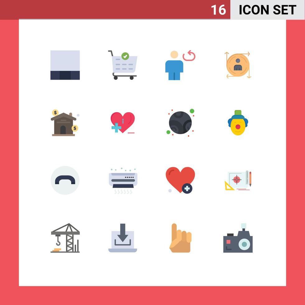 16 Creative Icons Modern Signs and Symbols of real estate loop asset arrow Editable Pack of Creative Vector Design Elements