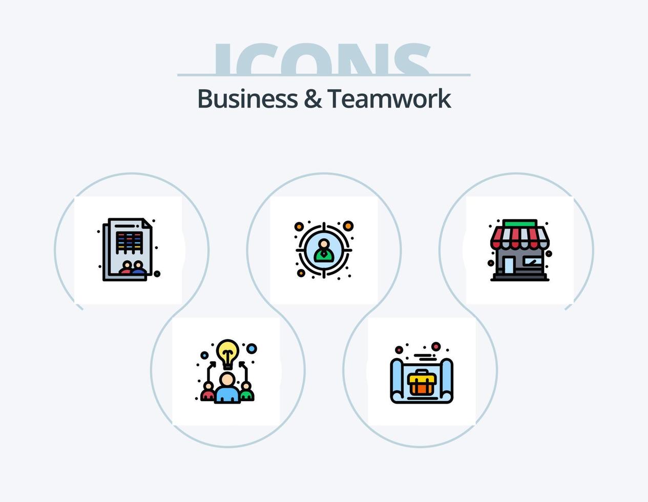 negocio y trabajo en equipo línea lleno icono paquete 5 5 icono diseño. intercambio. flecha. cliente. trabajar. relación vector