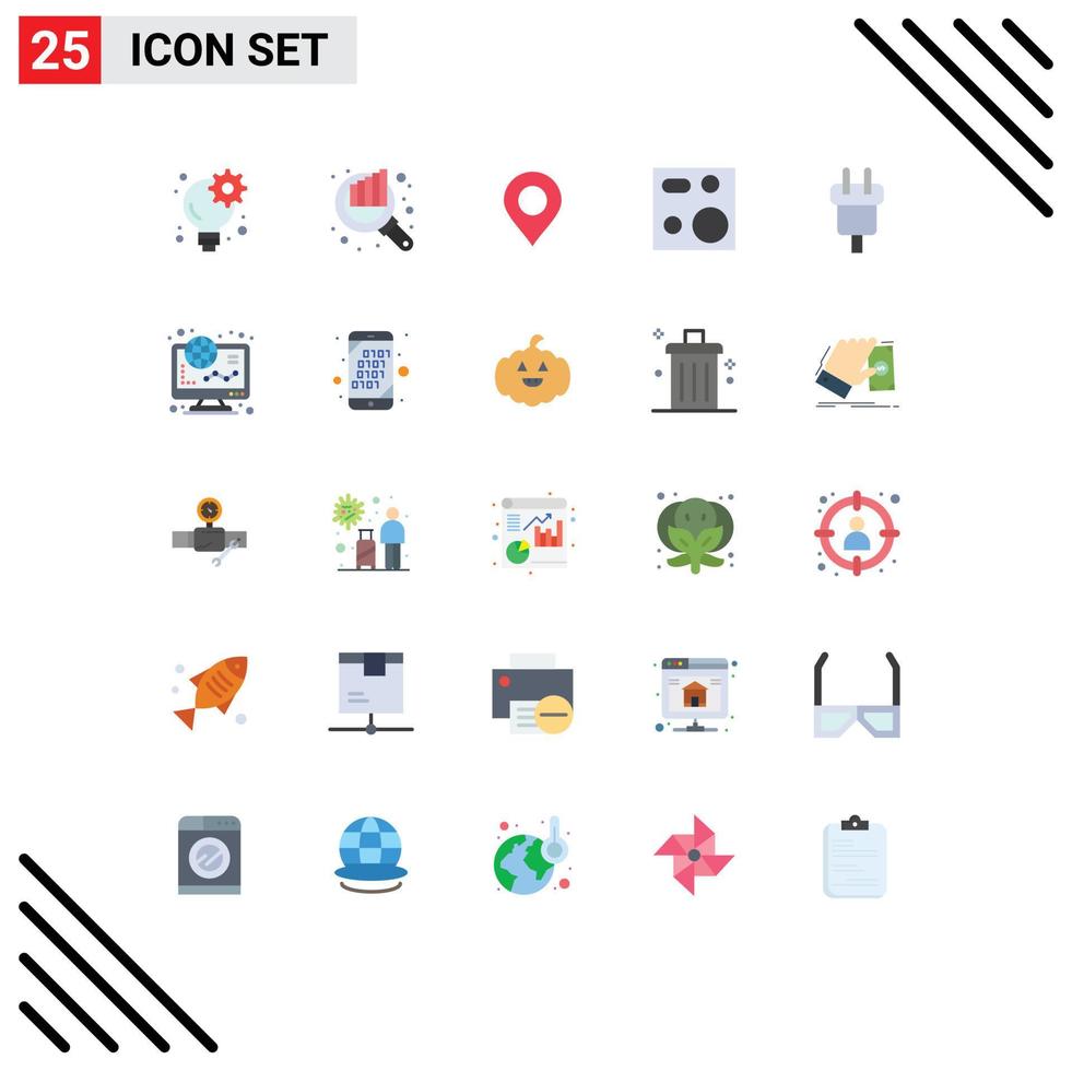 25 Universal Flat Colors Set for Web and Mobile Applications charge plate map electronics cooking Editable Vector Design Elements