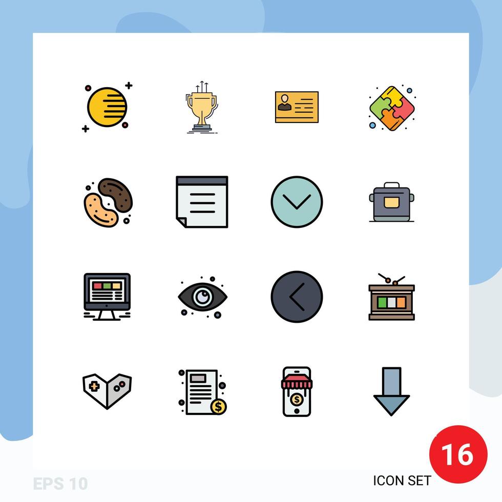 16 Creative Icons Modern Signs and Symbols of dessert teamwork license to work strategy id Editable Creative Vector Design Elements