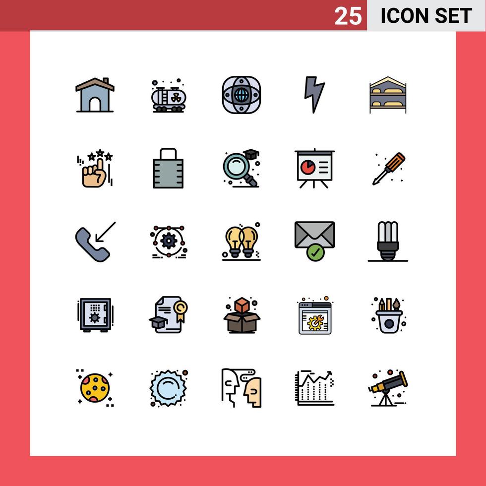 25 Creative Icons Modern Signs and Symbols of service bed connection media twitter Editable Vector Design Elements