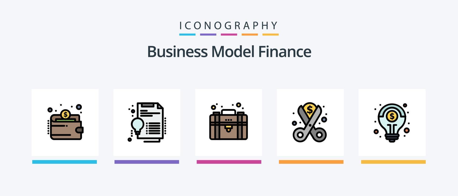 Finance Line Filled 5 Icon Pack Including transaction. loan. target. costs. power. Creative Icons Design vector