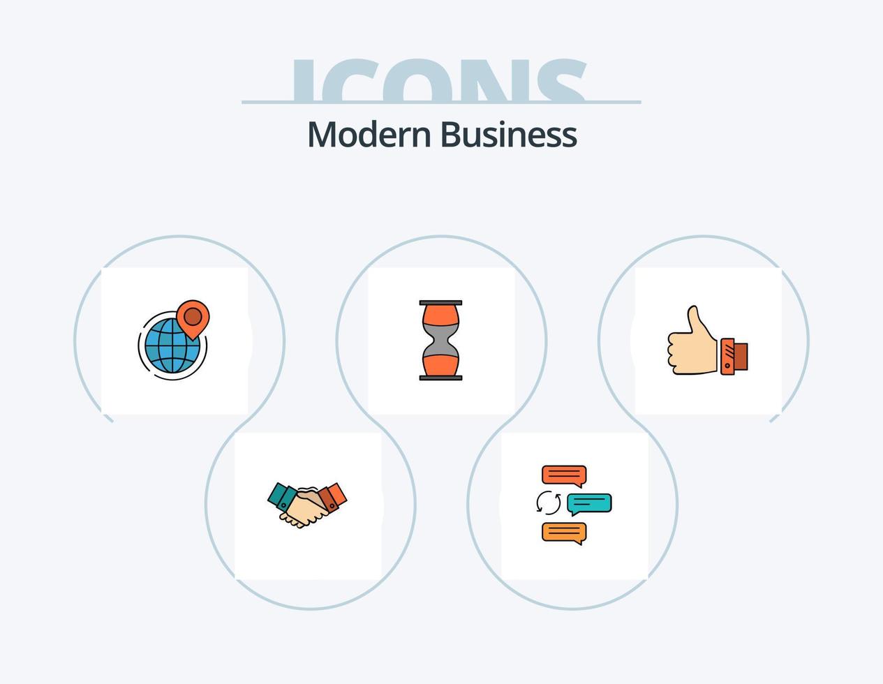 Modern Business Line Filled Icon Pack 5 Icon Design. partnership. collaboration. analytic. business. graph vector