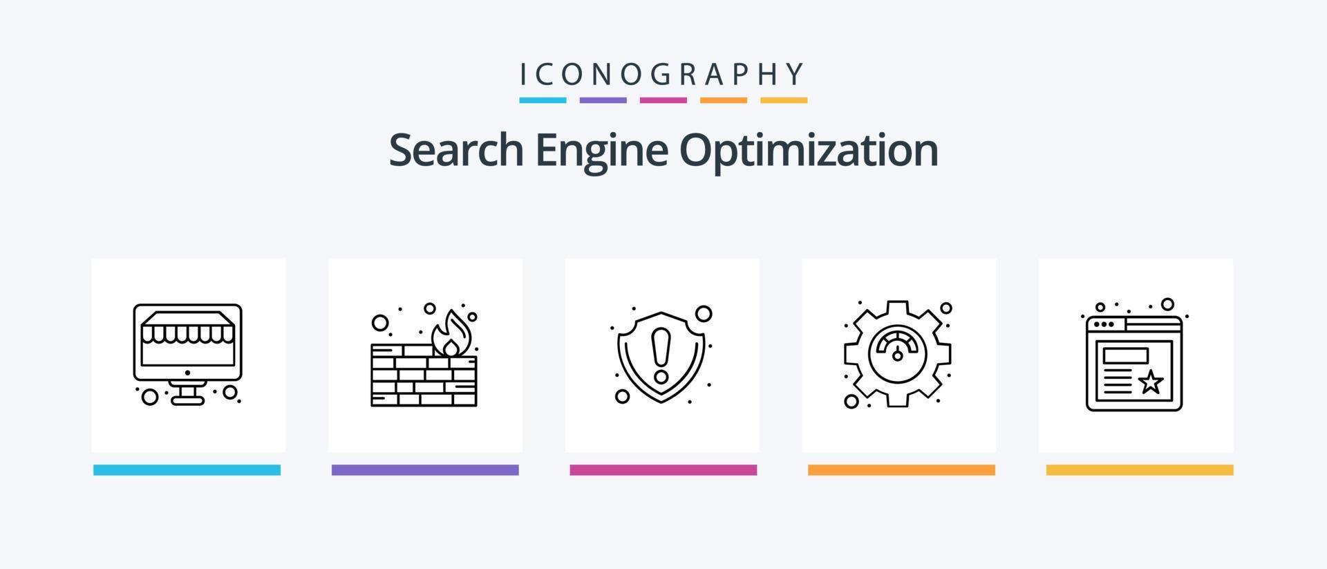 seo línea 5 5 icono paquete incluso móvil. enfocar. buscar. objetivo. flecha. creativo íconos diseño vector