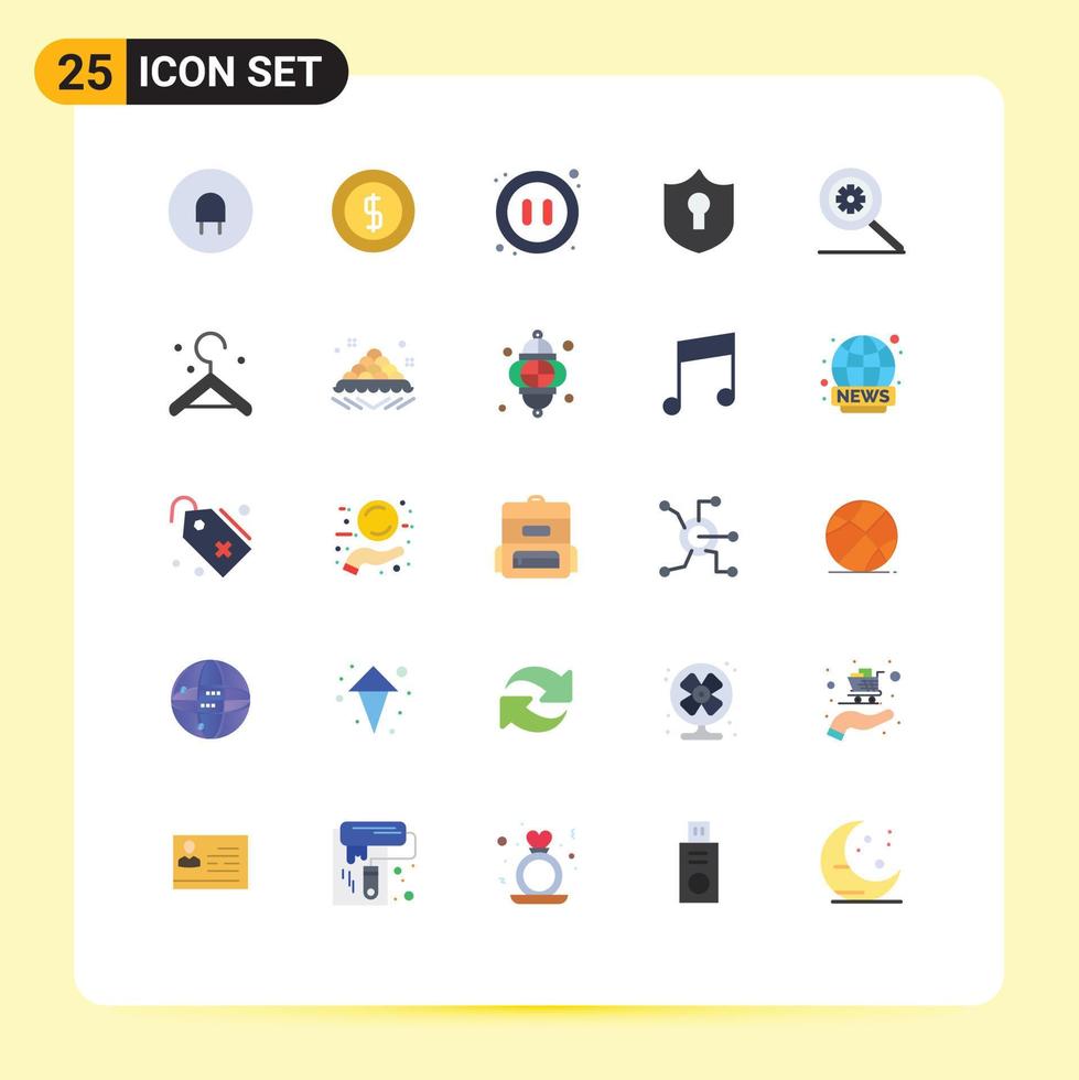 Stock Vector Icon Pack of 25 Line Signs and Symbols for clothes options multimedia control protection Editable Vector Design Elements
