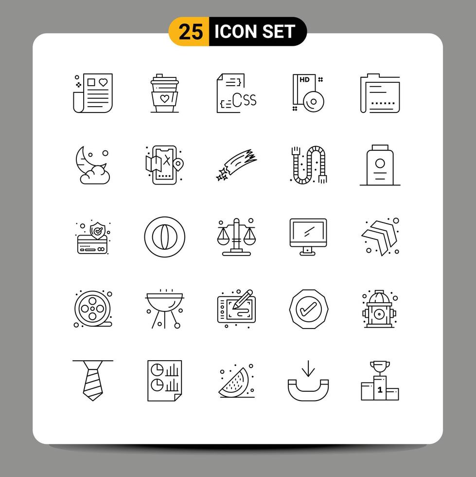 Set of 25 Vector Lines on Grid for dvd compact coding cd file Editable Vector Design Elements