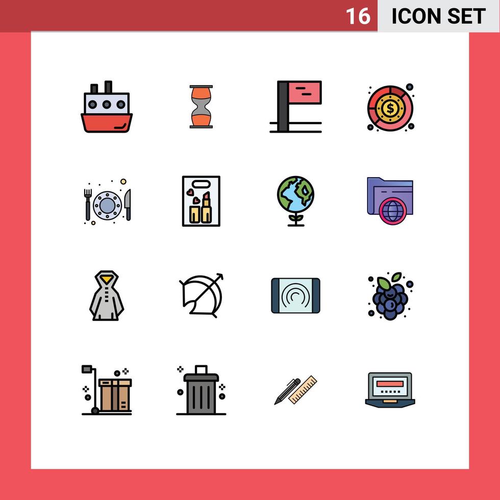 Set of 16 Modern UI Icons Symbols Signs for revenue finance sandclock expenditure sport Editable Creative Vector Design Elements