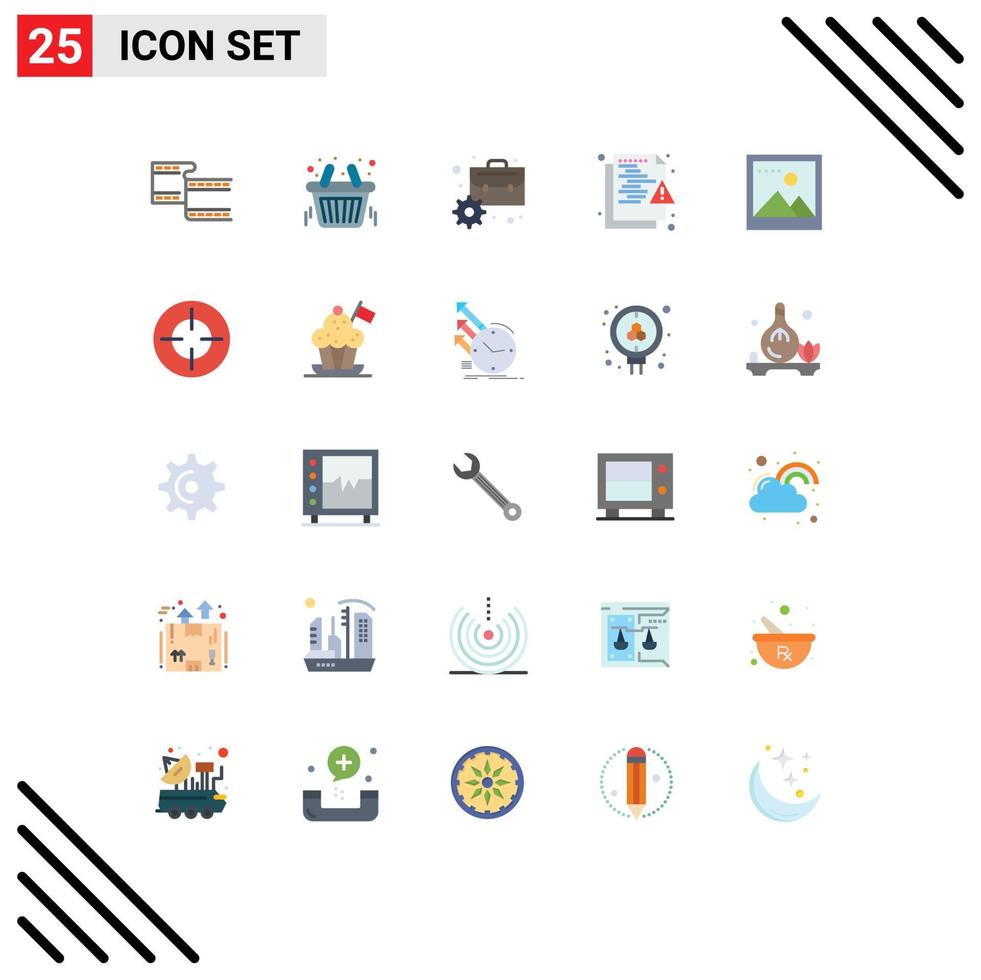 Group of 25 Modern Flat Colors Set for media security business protection hacker Editable Vector Design Elements