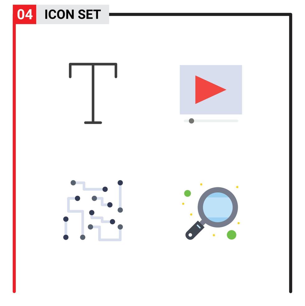 usuario interfaz paquete de 4 4 básico plano íconos de familia físico Ciencias vídeo biofísica conocimiento editable vector diseño elementos