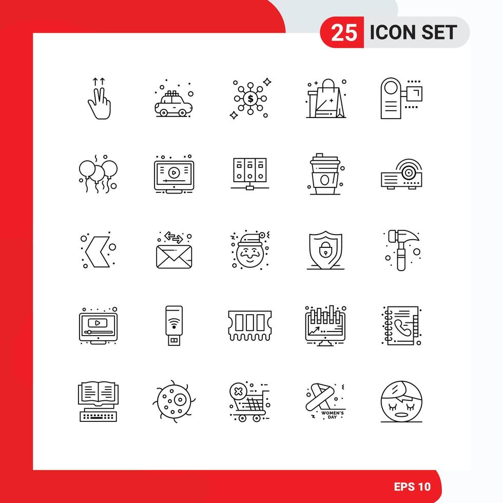 Pictogram Set of 25 Simple Lines of electric camcorder share eid new Editable Vector Design Elements