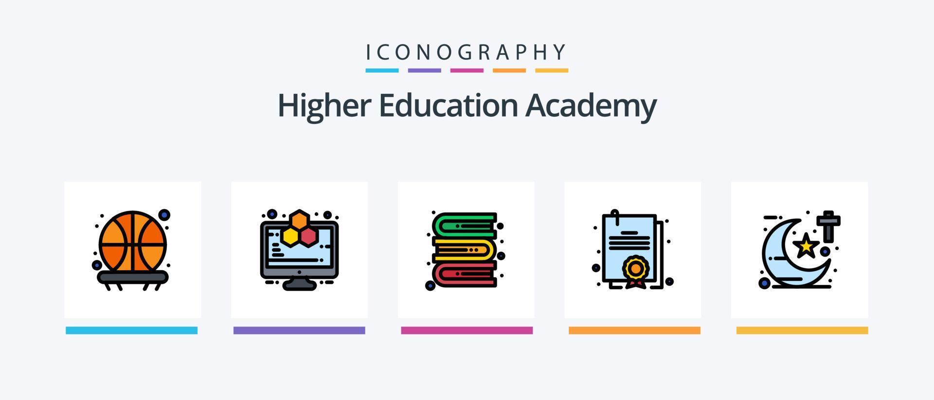 academia línea lleno 5 5 icono paquete incluso estudiar. agricultura. estudiar. tutorial. lección. creativo íconos diseño vector