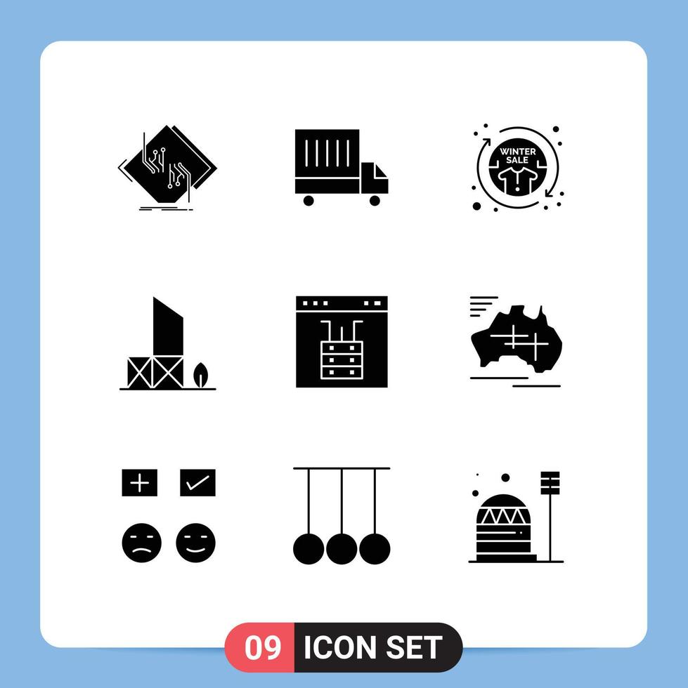 Modern Set of 9 Solid Glyphs and symbols such as security lifeguard casual beach sale Editable Vector Design Elements