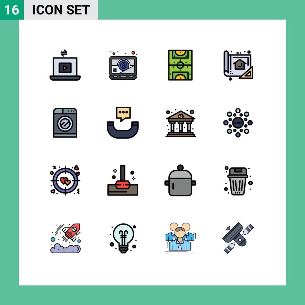 conjunto de dieciséis moderno ui íconos símbolos señales para tecnología impresión juego planificación azul editable creativo vector diseño elementos