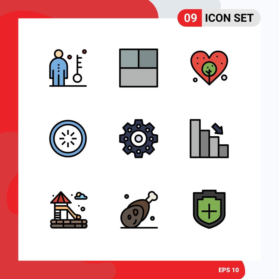 Stock Vector Icon Pack of 9 Line Signs and Symbols for bar mechanical day loading connection Editable Vector Design Elements