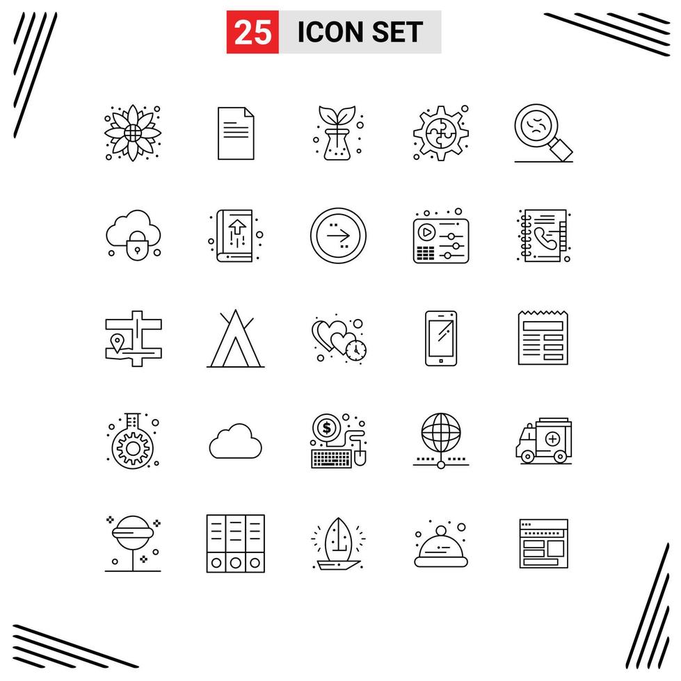 Modern Set of 25 Lines and symbols such as internet germs agriculture bacteria process Editable Vector Design Elements