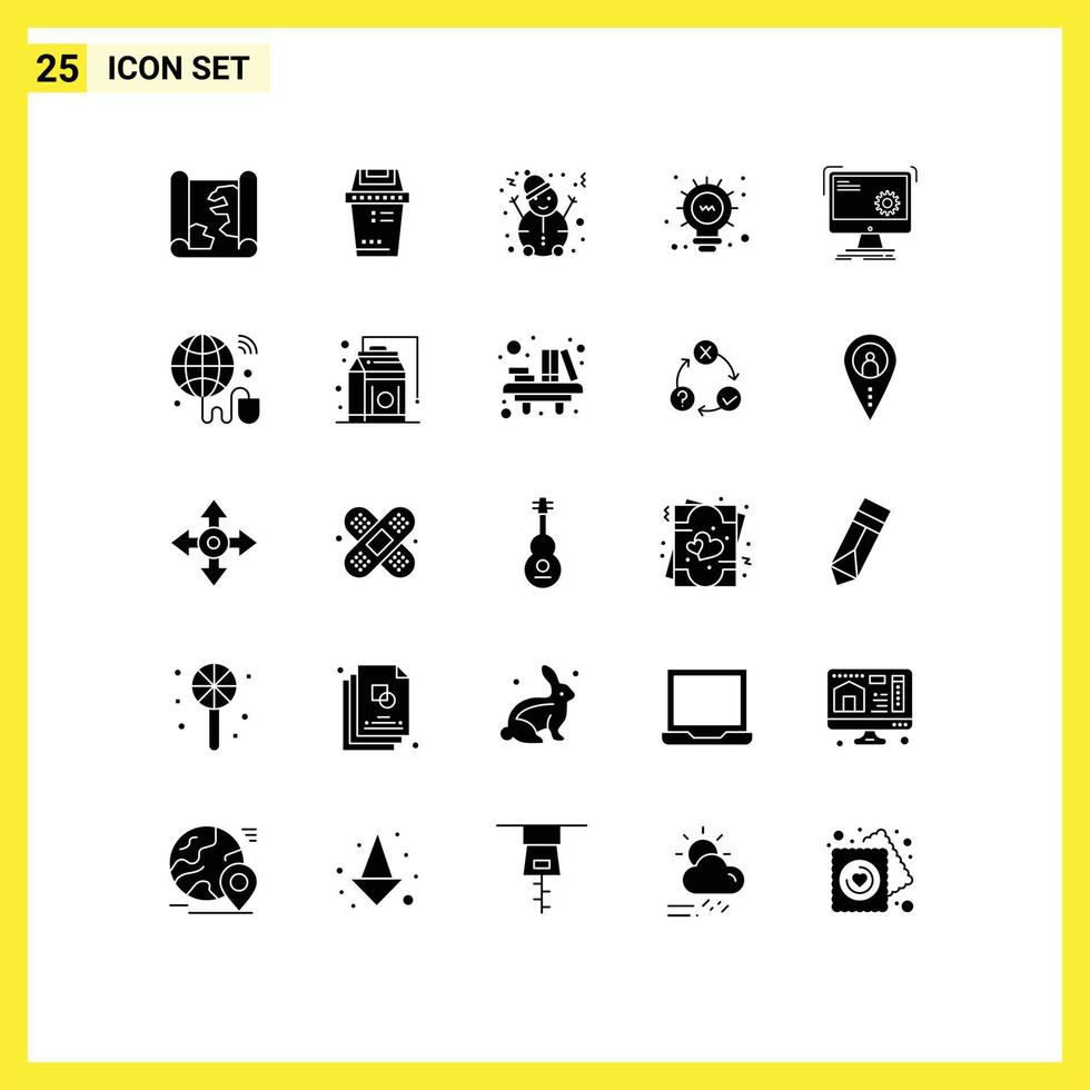 conjunto de 25 moderno ui íconos símbolos señales para proceso computadora hombre mando ligero editable vector diseño elementos