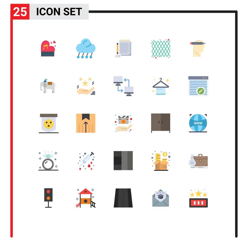 25 Creative Icons Modern Signs and Symbols of decoration novel cloud pad notepad Editable Vector Design Elements