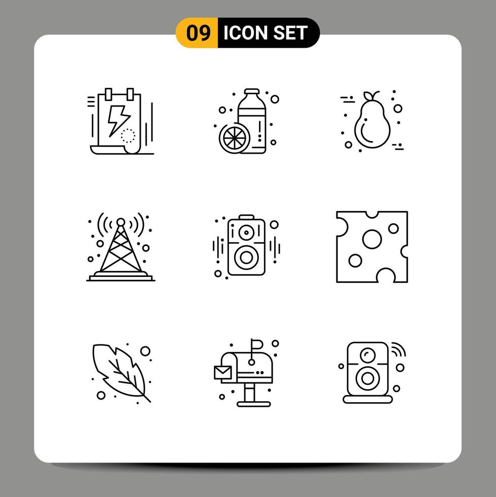 9 Creative Icons Modern Signs and Symbols of station antenna juice light thanksgiving Editable Vector Design Elements
