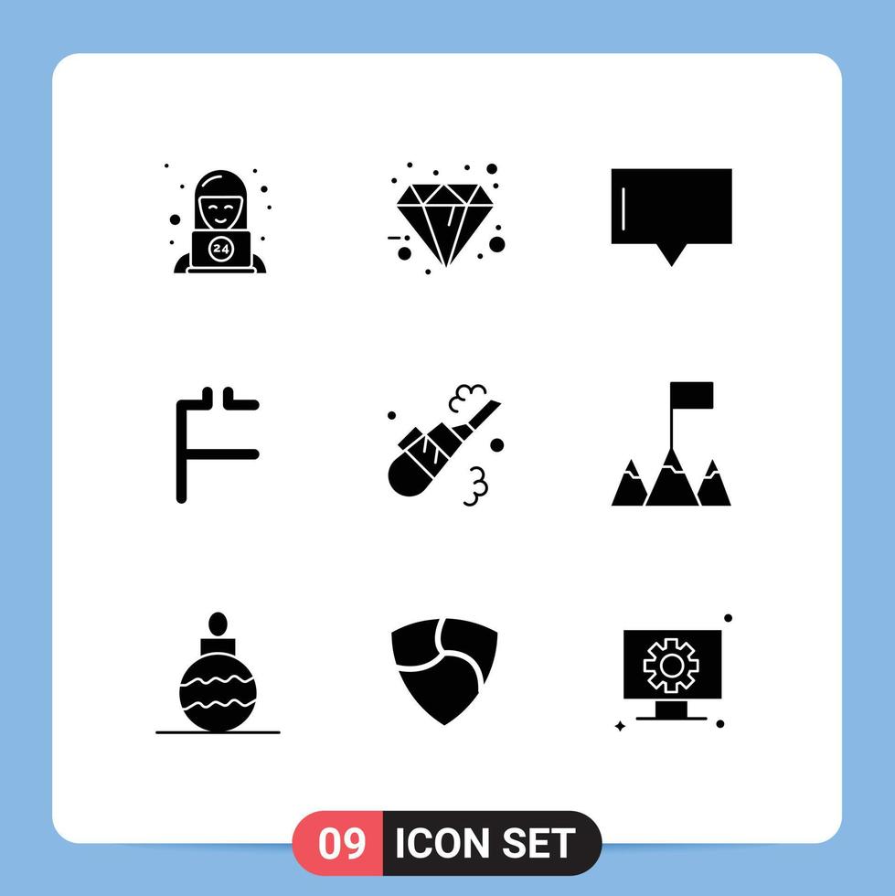 Solid Glyph Pack of 9 Universal Symbols of cleaning crypto currency special crypto first coin Editable Vector Design Elements