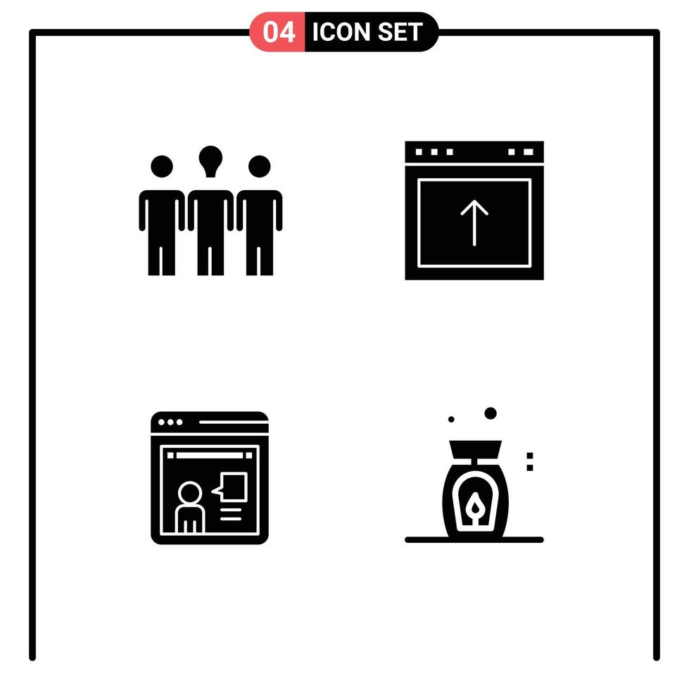 Universal Icon Symbols Group of Modern Solid Glyphs of coach online motivation interface working Editable Vector Design Elements