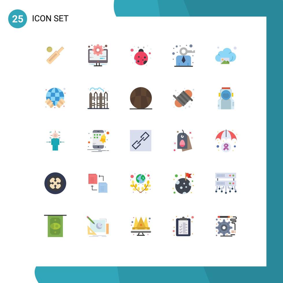 Universal Icon Symbols Group of 25 Modern Flat Colors of gallery person setting modern business Editable Vector Design Elements