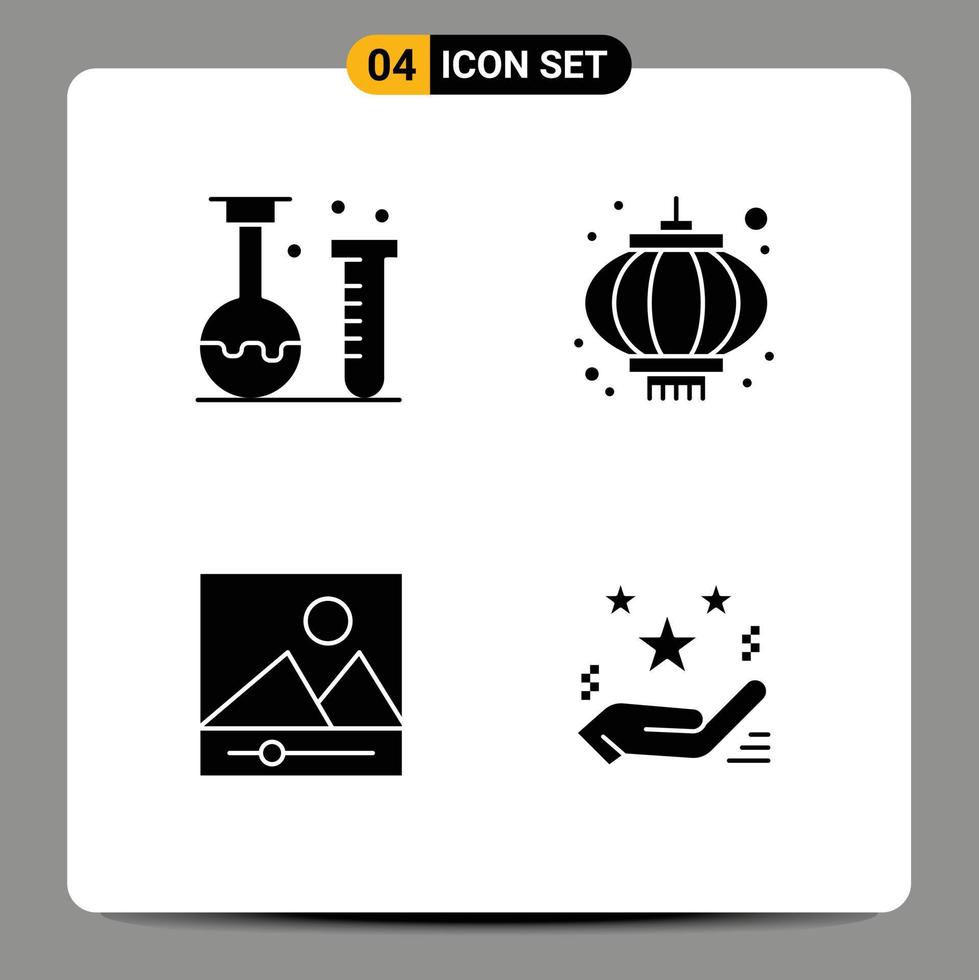 Universal Solid Glyph Signs Symbols of chemistry gallery laboratory holidays photos Editable Vector Design Elements