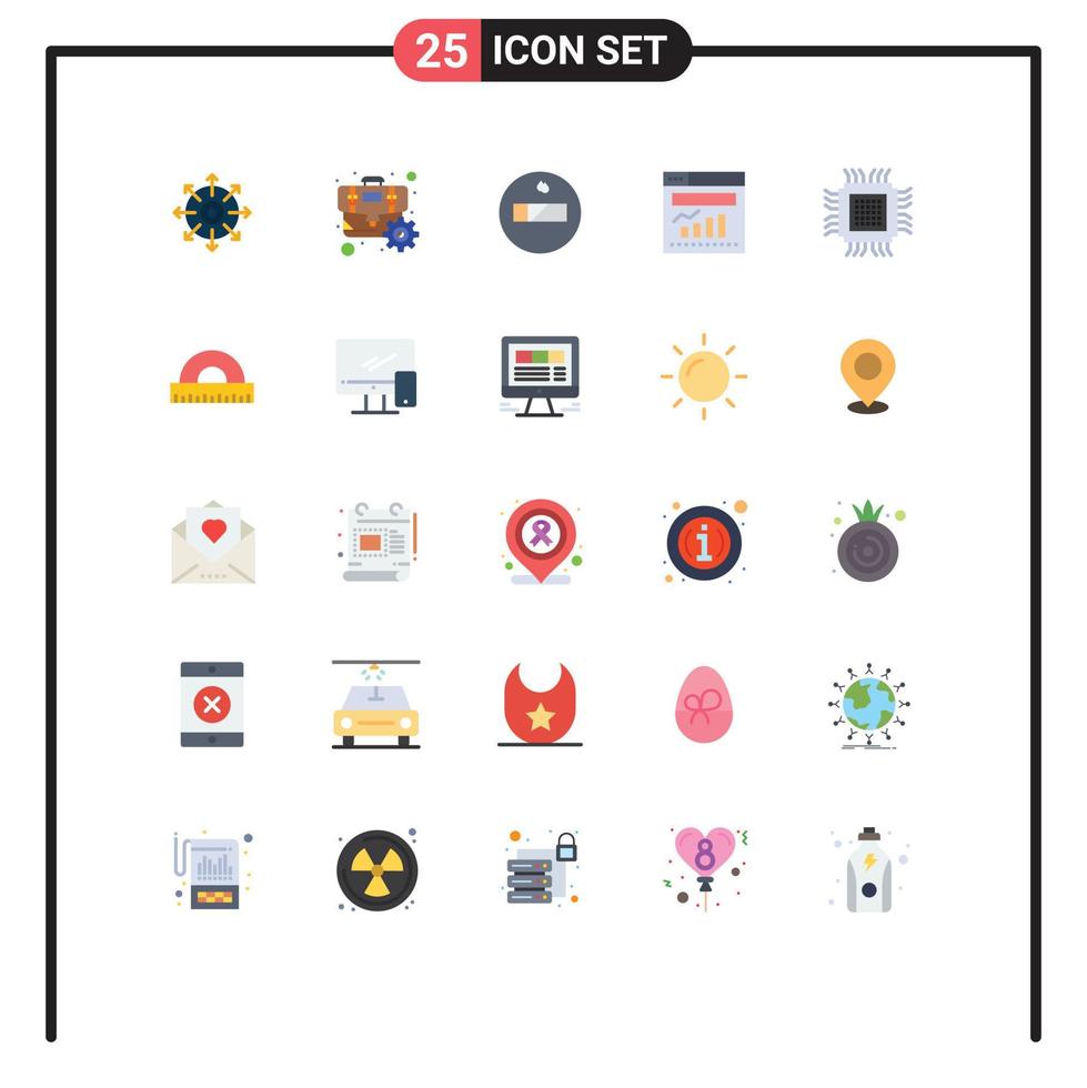 Modern Set of 25 Flat Colors Pictograph of database cloud nonsmoking big internet Editable Vector Design Elements