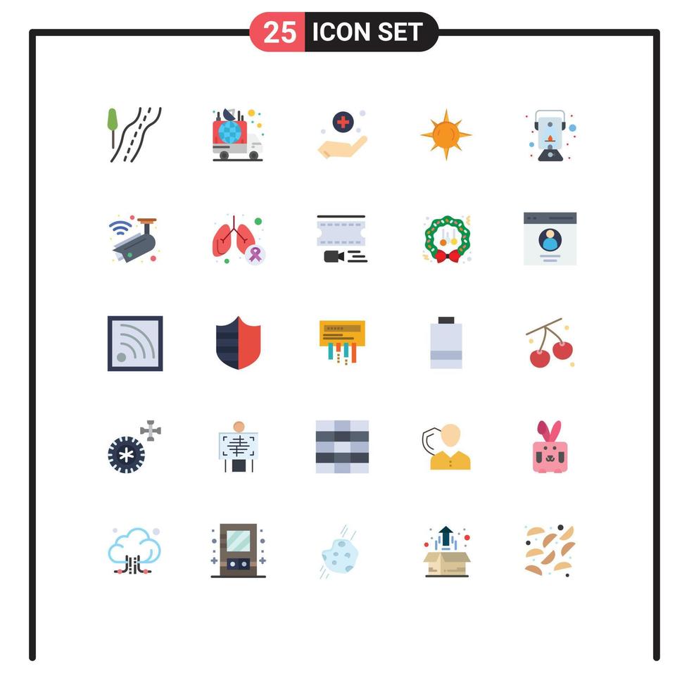 Modern Set of 25 Flat Colors Pictograph of oil lamp lantern handcare lamp day Editable Vector Design Elements