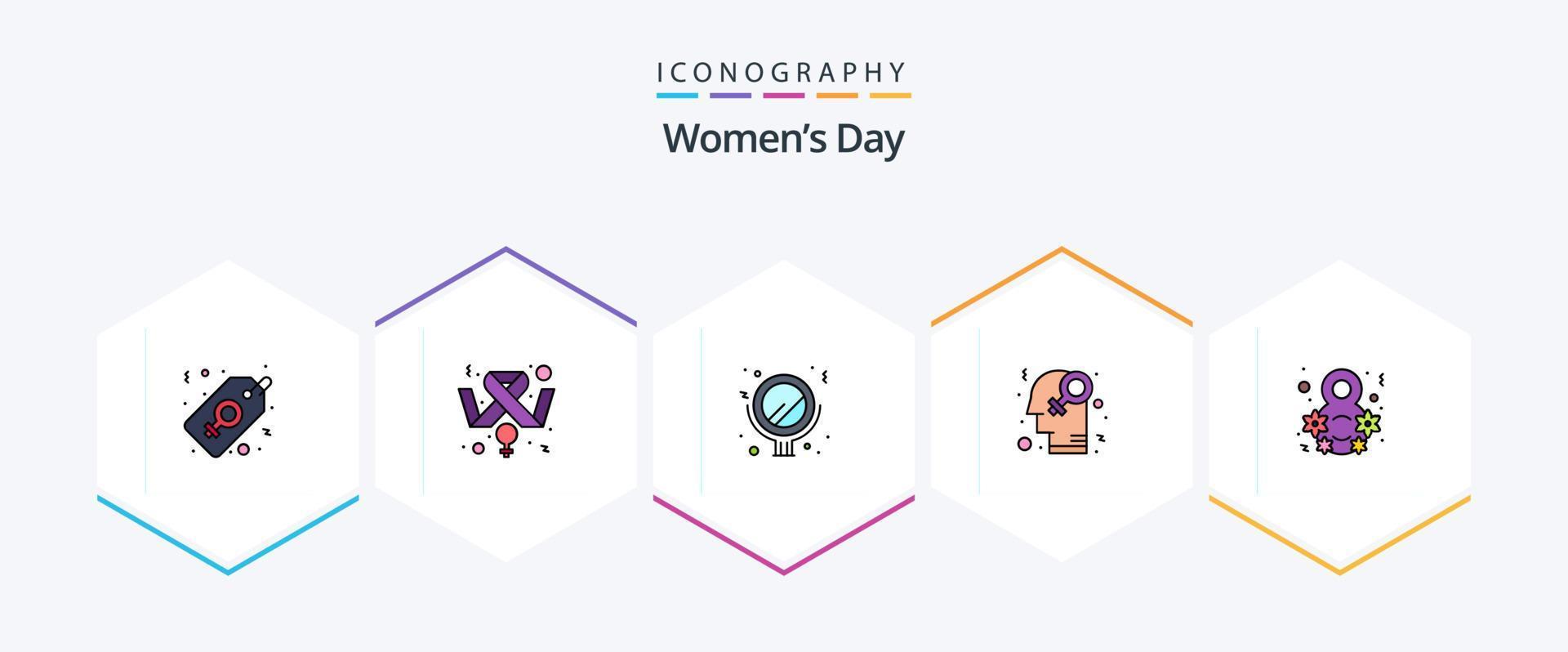 Womens Day 25 FilledLine icon pack including eight. homosexuality. homophile. feminism vector