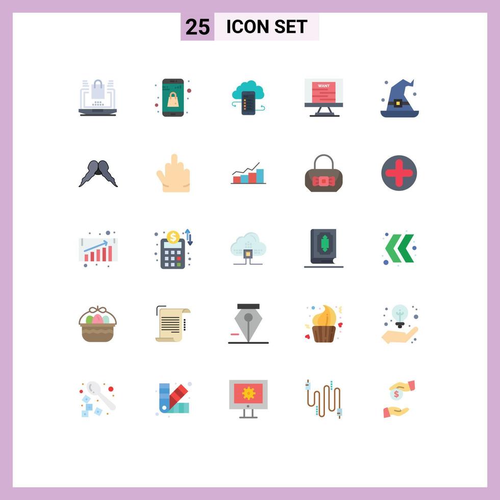 Set of 25 Modern UI Icons Symbols Signs for technology bandit cloudstorage safety information Editable Vector Design Elements